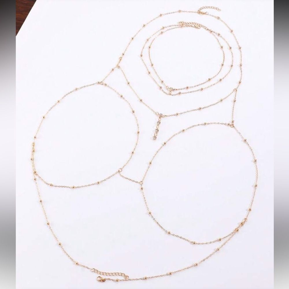 Gold Body Chain Necklace R261 - Picture 4 of 4